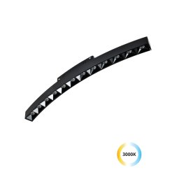 VIOKEF 4282200 Magnetic CURVY 48V-os íves sínrendszeres lineáris LED lámpa, 13W, 3000K, 655 lm, 35 cm, fekete