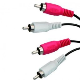Audiokábel 2x CINCH hím - 2x CINCH hím, 1,5m, fekete, Logo