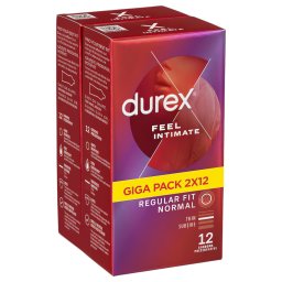 Durex Feel Intimate - vékonyfalú óvszer csomag (2 × 12 db)
