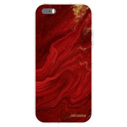 Átlátszó szilikon tok az alábbi mobiltelefonokra Apple iPhone 5/5S/SE - Red