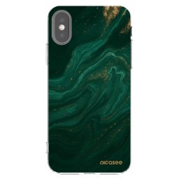 Átlátszó szilikon tok az alábbi mobiltelefonokra Apple iPhone X/XS - Green