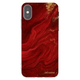 Átlátszó szilikon tok az alábbi mobiltelefonokra Apple iPhone X/XS - Red