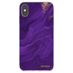 Átlátszó szilikon tok az alábbi mobiltelefonokra Apple iPhone XS Max - Purple