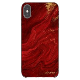 Átlátszó szilikon tok az alábbi mobiltelefonokra Apple iPhone XS Max - Red