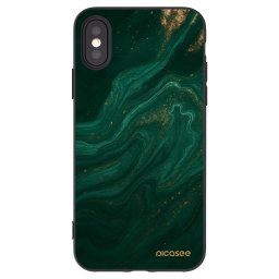 Fekete szilikon tok az alábbi mobiltelefonokra Apple iPhone X/XS - Green