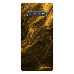 Átlátszó szilikon tok az alábbi mobiltelefonokra Samsung Galaxy S10 Plus G975 - Black