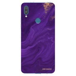 Átlátszó szilikon tok az alábbi mobiltelefonokra Huawei Y7 2019 - Purple