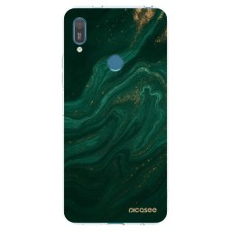 Átlátszó szilikon tok az alábbi mobiltelefonokra Huawei Y7 2019 - Green