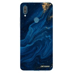 Átlátszó szilikon tok az alábbi mobiltelefonokra Huawei Y7 2019 - Blue
