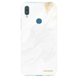 Átlátszó szilikon tok az alábbi mobiltelefonokra Huawei Y7 2019 - White