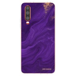 Átlátszó szilikon tok az alábbi mobiltelefonokra Huawei P30 - Purple