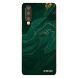 Átlátszó szilikon tok az alábbi mobiltelefonokra Huawei P30 - Green