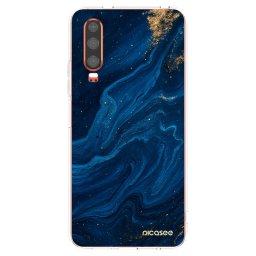 Átlátszó szilikon tok az alábbi mobiltelefonokra Huawei P30 - Blue