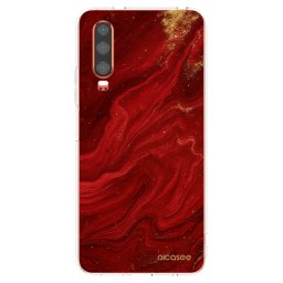 Átlátszó szilikon tok az alábbi mobiltelefonokra Huawei P30 - Red