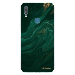 Átlátszó szilikon tok az alábbi mobiltelefonokra Huawei Y6 2019 - Green