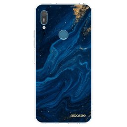 Átlátszó szilikon tok az alábbi mobiltelefonokra Huawei Y6 2019 - Blue