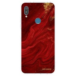 Átlátszó szilikon tok az alábbi mobiltelefonokra Huawei Y6 2019 - Red