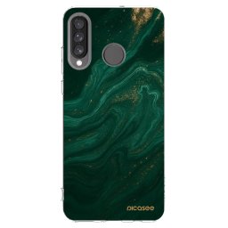 Átlátszó szilikon tok az alábbi mobiltelefonokra Huawei P30 Lite - Green