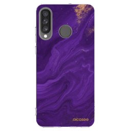 Átlátszó szilikon tok az alábbi mobiltelefonokra Huawei P30 Lite - Purple