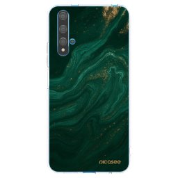Átlátszó szilikon tok az alábbi mobiltelefonokra Huawei Nova 5T - Green