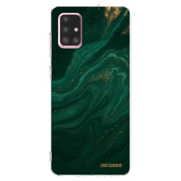 Átlátszó szilikon tok az alábbi mobiltelefonokra Samsung Galaxy A71 A715F - Green