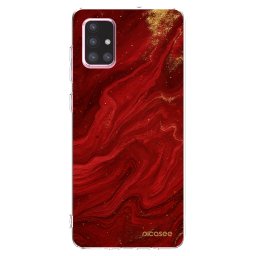 Átlátszó szilikon tok az alábbi mobiltelefonokra Samsung Galaxy A71 A715F - Red