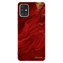 Átlátszó szilikon tok az alábbi mobiltelefonokra Samsung Galaxy A51 A515F - Red
