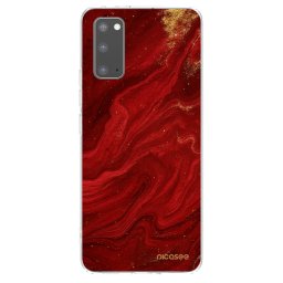 Átlátszó szilikon tok az alábbi mobiltelefonokra Samsung Galaxy S20 G980F - Red