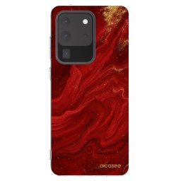 Átlátszó szilikon tok az alábbi mobiltelefonokra Samsung Galaxy S20 Ultra 5G G988F - Red