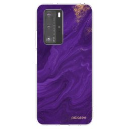 Átlátszó szilikon tok az alábbi mobiltelefonokra Huawei P40 Pro - Purple