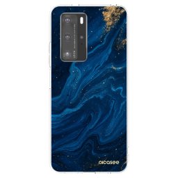 Átlátszó szilikon tok az alábbi mobiltelefonokra Huawei P40 Pro - Blue