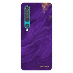 Átlátszó szilikon tok az alábbi mobiltelefonokra Xiaomi Mi 10 - Purple