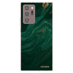 Átlátszó szilikon tok az alábbi mobiltelefonokra Samsung Galaxy Note 20 Ultra - Green