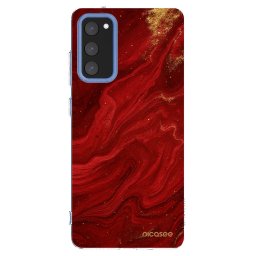 Átlátszó szilikon tok az alábbi mobiltelefonokra Samsung Galaxy S20 FE - Red