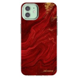 Átlátszó szilikon tok az alábbi mobiltelefonokra Apple iPhone 12 Pro - Red