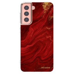 Átlátszó szilikon tok az alábbi mobiltelefonokra Samsung Galaxy S21 5G G991B - Red