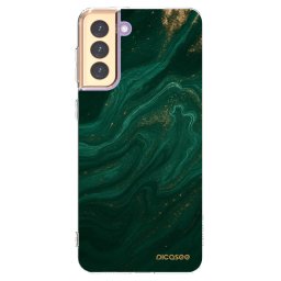 Átlátszó szilikon tok az alábbi mobiltelefonokra Samsung Galaxy S21+ 5G G996F - Green