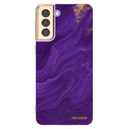 Átlátszó szilikon tok az alábbi mobiltelefonokra Samsung Galaxy S21+ 5G G996F - Purple