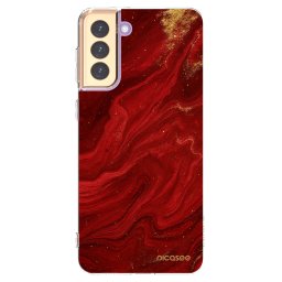 Átlátszó szilikon tok az alábbi mobiltelefonokra Samsung Galaxy S21+ 5G G996F - Red