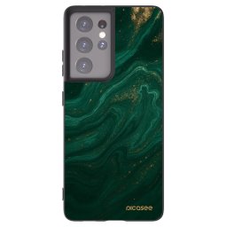 Fekete szilikon tok az alábbi mobiltelefonokra Samsung Galaxy S21 Ultra 5G G998B - Green