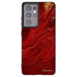 Fekete szilikon tok az alábbi mobiltelefonokra Samsung Galaxy S21 Ultra 5G G998B - Red