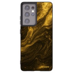 Fekete szilikon tok az alábbi mobiltelefonokra Samsung Galaxy S21 Ultra 5G G998B - Black