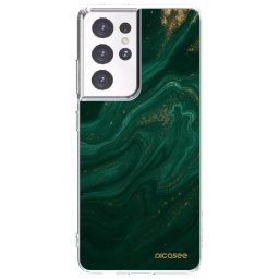 Átlátszó szilikon tok az alábbi mobiltelefonokra Samsung Galaxy S21 Ultra 5G G998B - Green