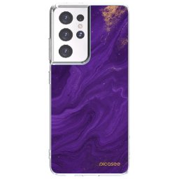 Átlátszó szilikon tok az alábbi mobiltelefonokra Samsung Galaxy S21 Ultra 5G G998B - Purple