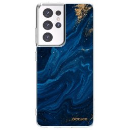 Átlátszó szilikon tok az alábbi mobiltelefonokra Samsung Galaxy S21 Ultra 5G G998B - Blue