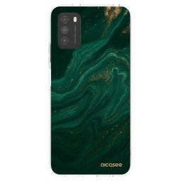 Átlátszó szilikon tok az alábbi mobiltelefonokra Xiaomi Poco M3 - Green