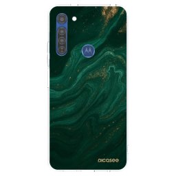 Átlátszó szilikon tok az alábbi mobiltelefonokra Motorola Moto G8 - Green