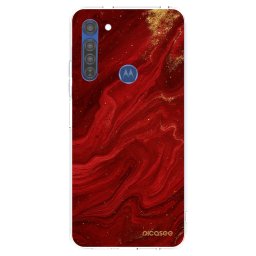 Átlátszó szilikon tok az alábbi mobiltelefonokra Motorola Moto G8 - Red