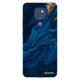 Átlátszó szilikon tok az alábbi mobiltelefonokra Motorola Moto G9 Play - Blue