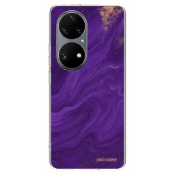 Átlátszó szilikon tok az alábbi mobiltelefonokra Huawei P50 - Purple